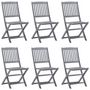 Voir la diapositive 3 : VIDAXL Chaises pliables d'exterieur lot de 6 et coussins Bois d'acacia