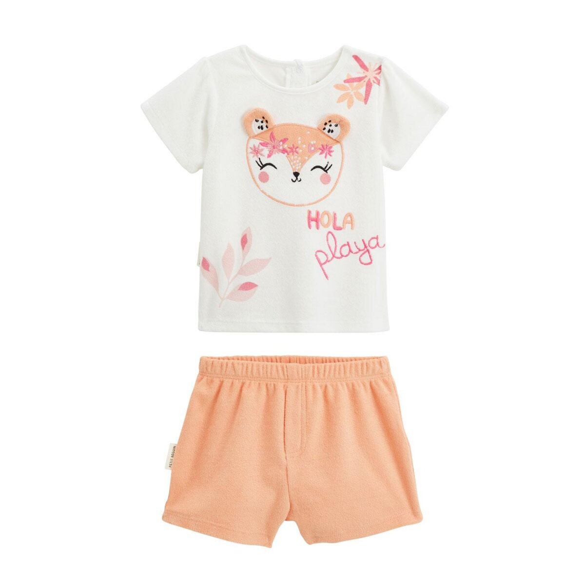 Petit Béguin Ensemble enfant t-shirt et short en éponge Bahamas