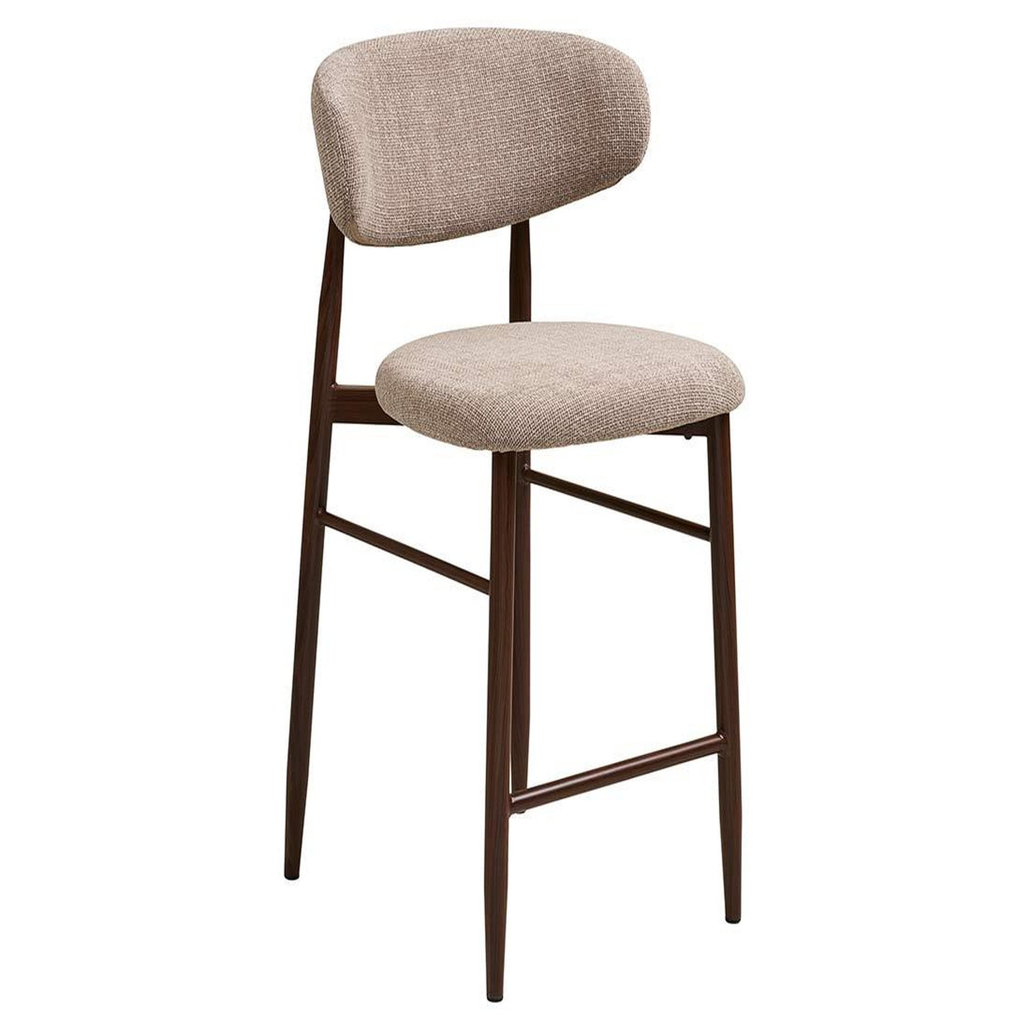 Voir la diapositive 2 : BEST MOBILIER Eddie - lot de 2 tabourets en tissu texturé - pieds en acier effet bois