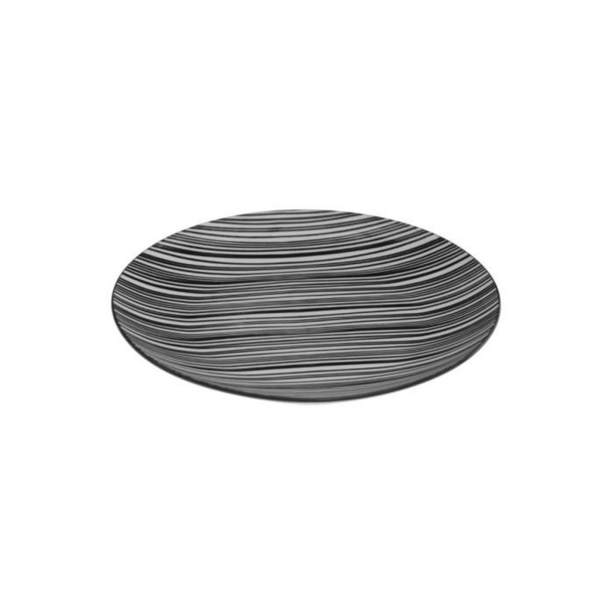 SECRET DE GOURMET Service de Table 18 Pièces  Bohemia Zèbre  27cm Noir