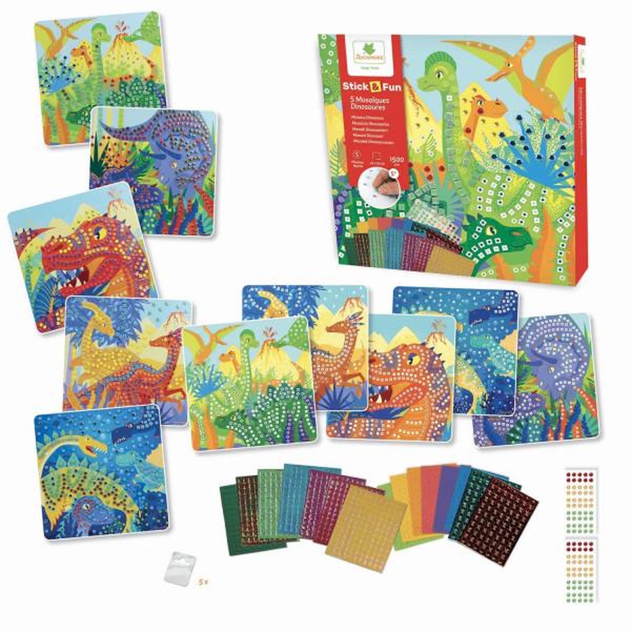 Voir la diapositive 2 : SYCOMORE Mosaiques - SYCOMORE - Stick'N Fun - Dinosaures - Des 5 ans