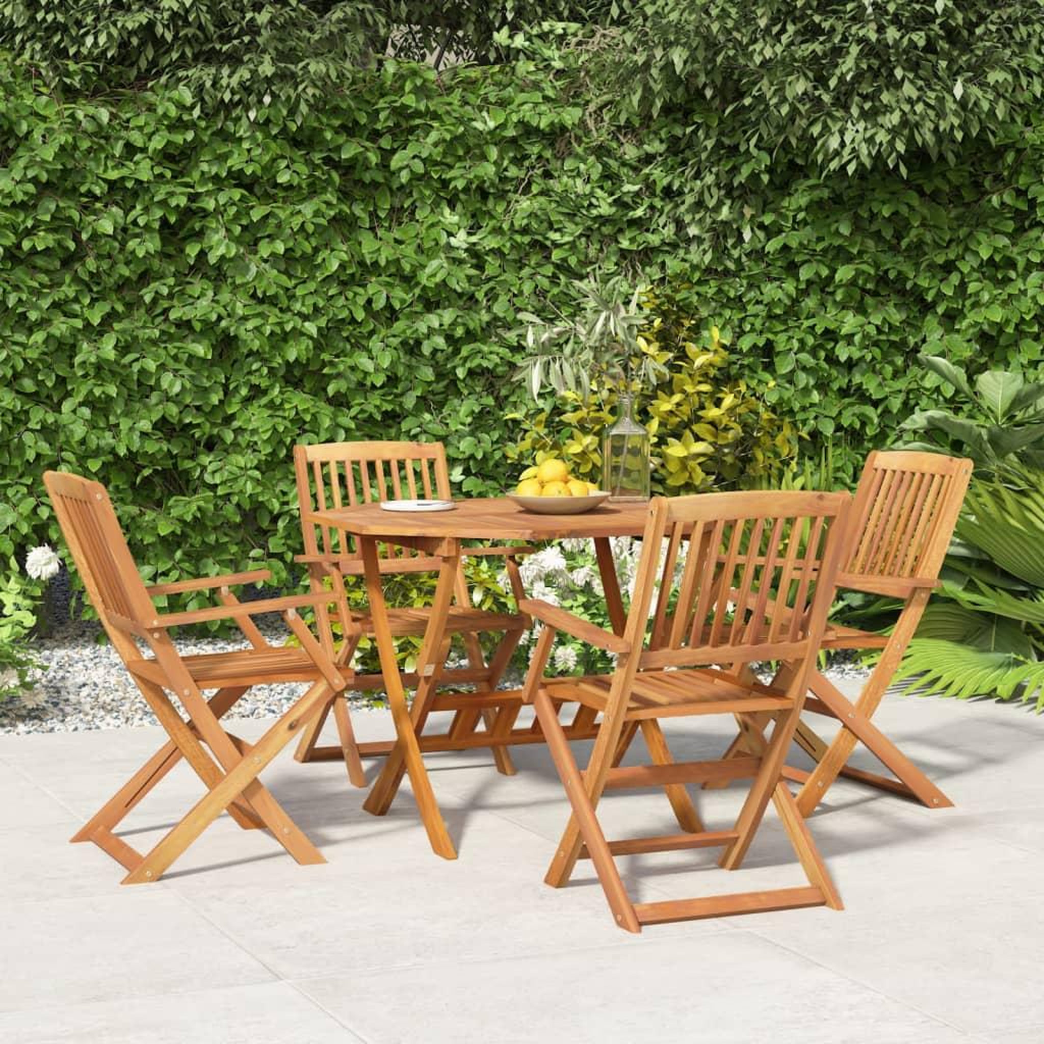 VIDAXL Ensemble a manger de jardin 5 pcs Bois d'acacia solide