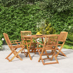 VIDAXL Ensemble a manger de jardin 5 pcs Bois d'acacia solide