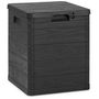 Voir la diapositive 2 : TOOMAX Coffre de rangement jardin résine - Anthracite - 90L - MULTIBOX WOODY 90