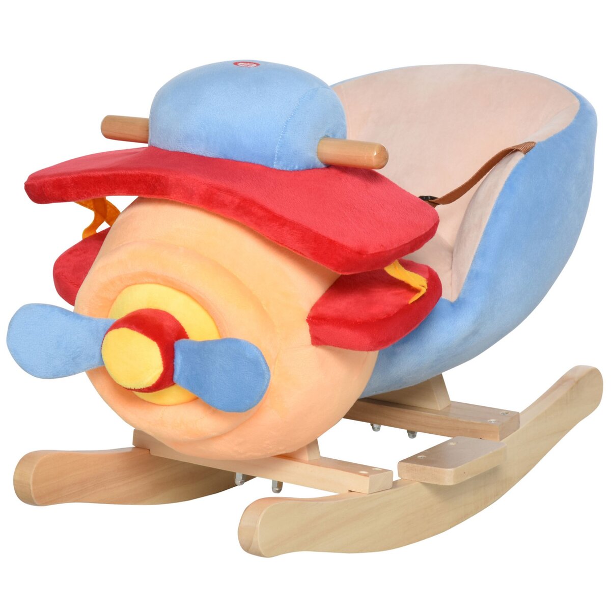 HOMCOM Cheval à bascule jouet à bascule ourson fauteuil intégré ceinture de  sécurité fonction sonore grognement gris marron pas cher 