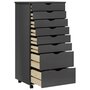 Voir la diapositive 3 : VIDAXL Armoire roulante avec tiroirs MOSS gris bois de pin solide