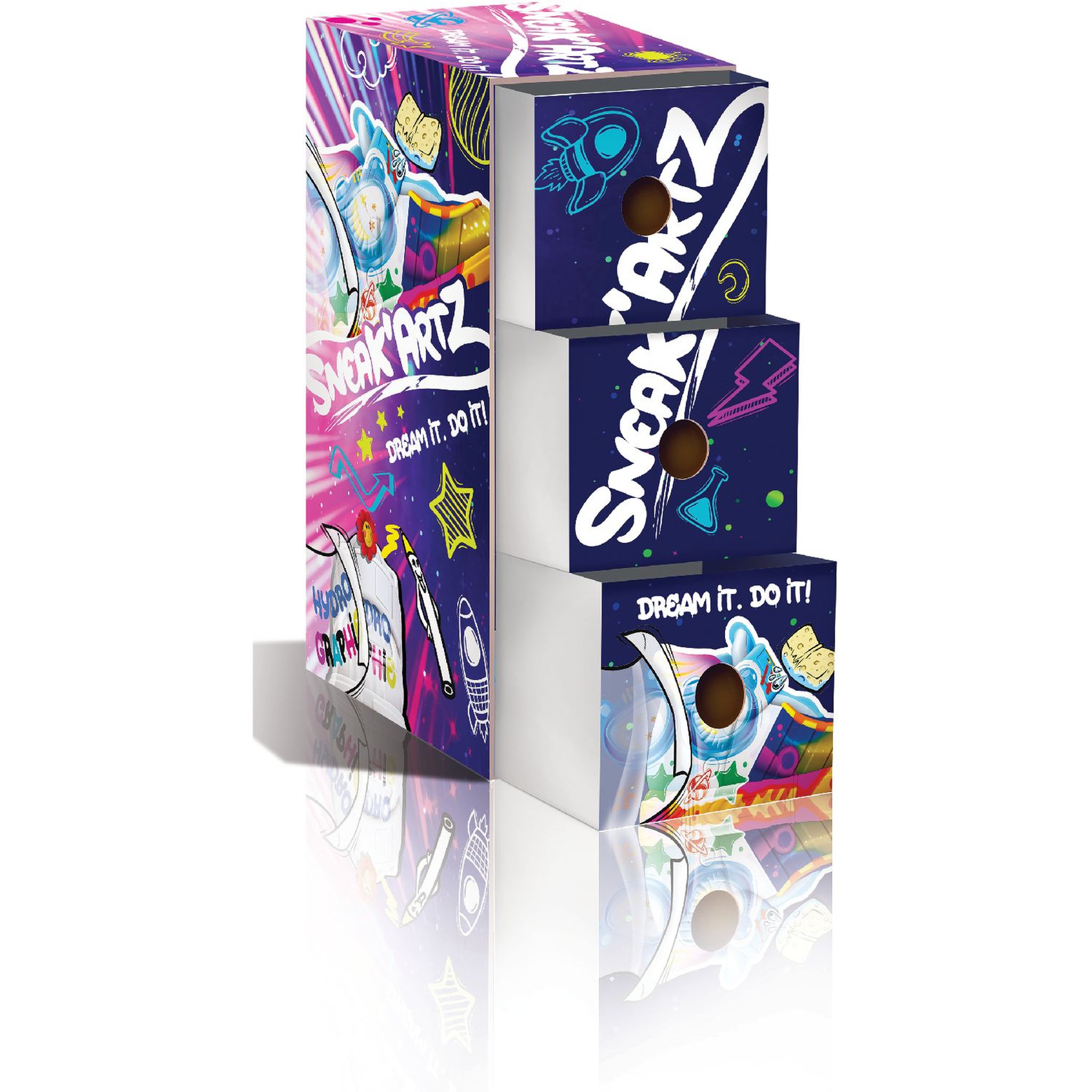 Voir la diapositive 4 : SPLASH TOYS Sneak'Artz - Série 3 Starter Set Asst