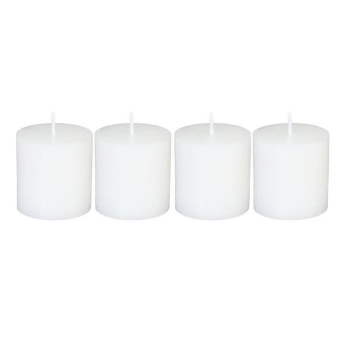 COMPTOIR DE LA BOUGIE Lot de 4 Bougies Votives  Rustic  4,5cm Blanc