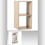 Voir la diapositive 3 : ATMOSPHERA Etagère 2 Cases Mix - P. 34,5 cm x H. 67,5 cm - Beige
