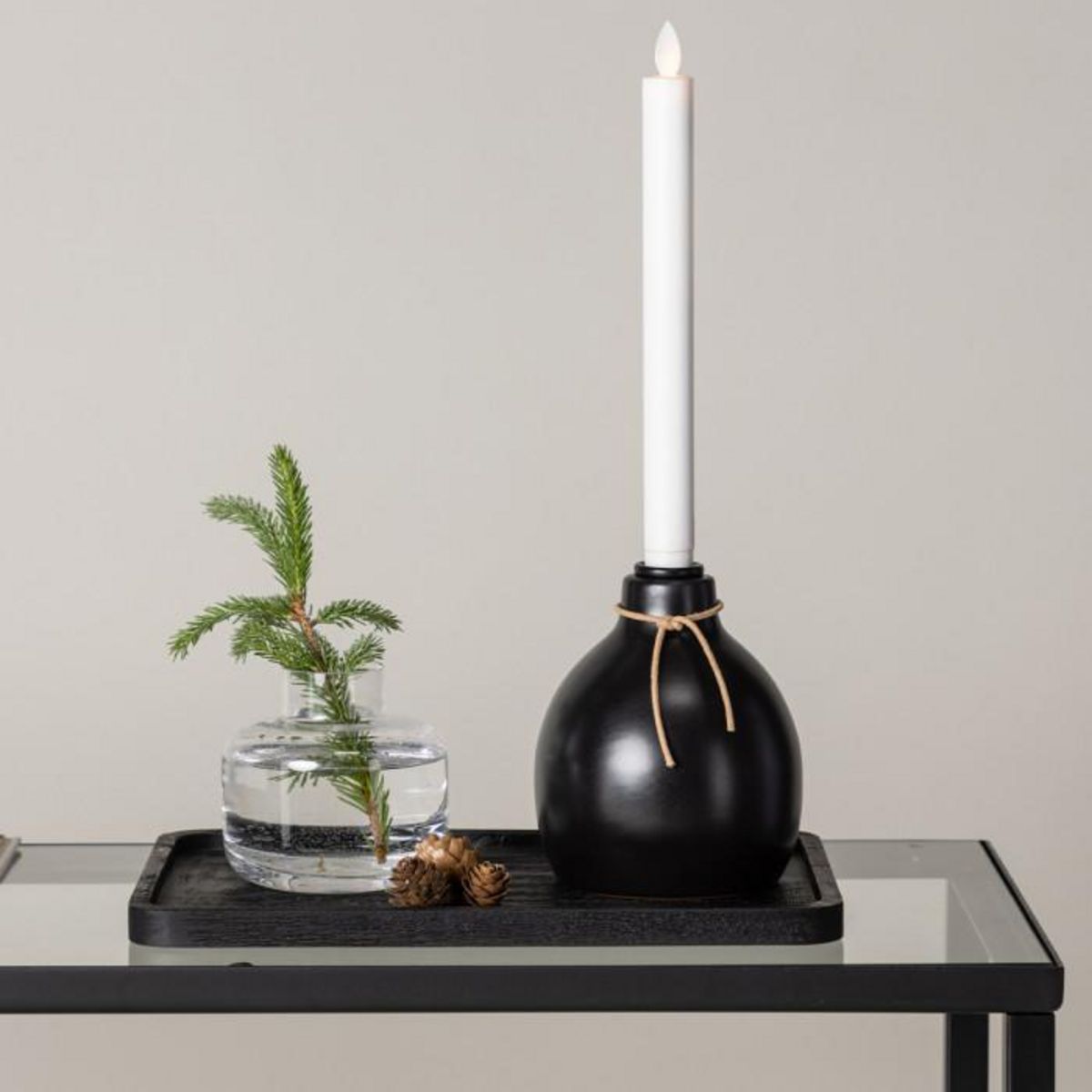 Paris Prix Bougeoir Design à LED  Ulricehamn  12cm Noir