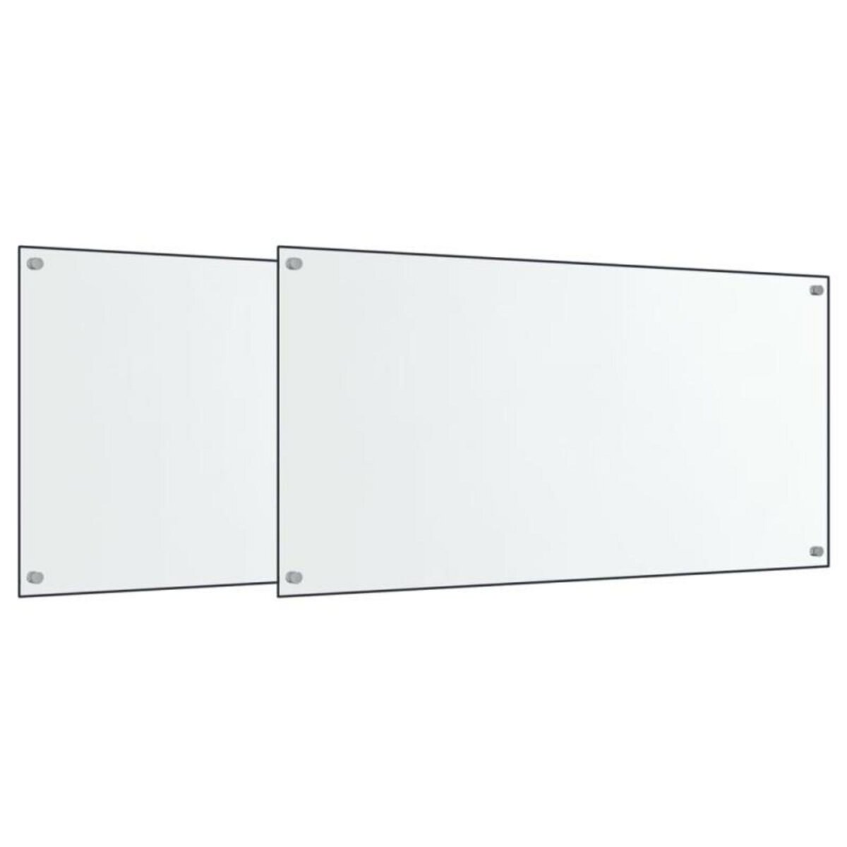 VIDAXL Dosserets de cuisine 2 pcs transparent 80x60 cm verre trempé