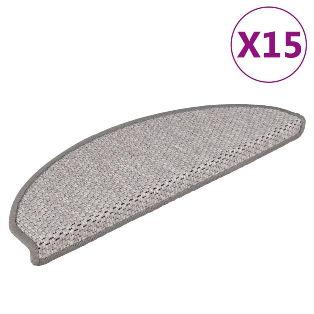 VIDAXL Tapis d'escalier autocollants aspect sisal 15 pcs 65x21x4 cm