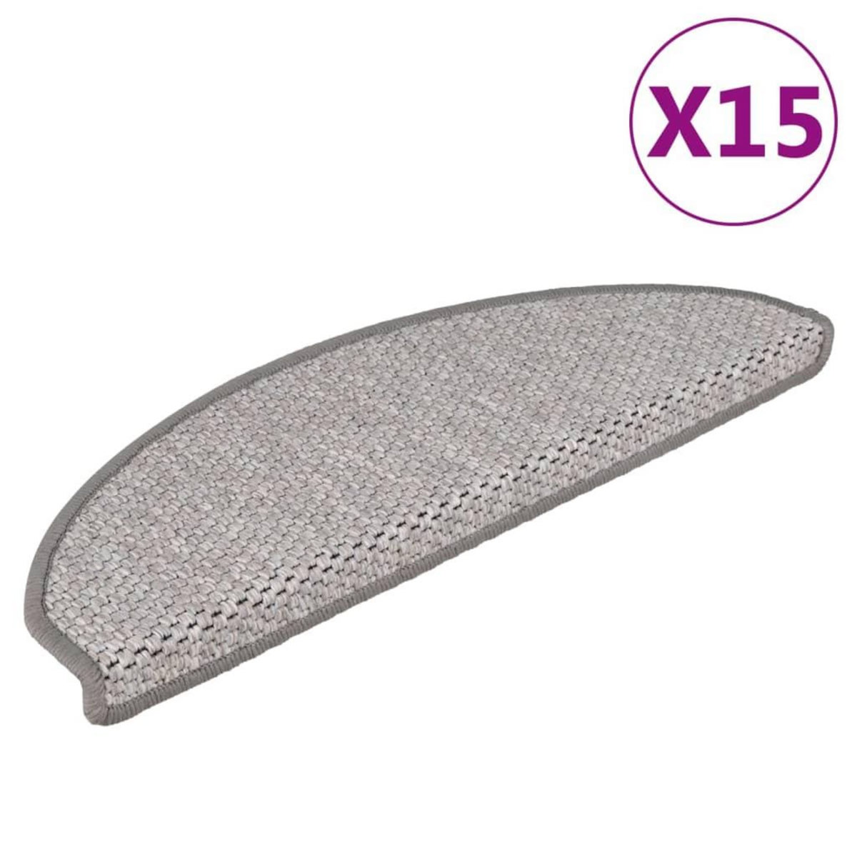 VIDAXL Tapis d'escalier autocollants aspect sisal 15 pcs 65x21x4 cm