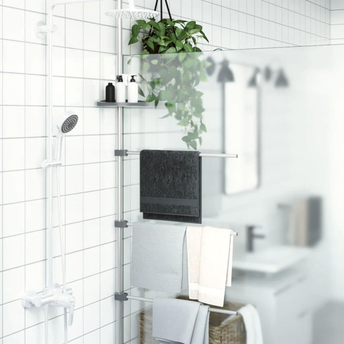 VIDAXL Porte-serviette 47x280 cm aluminium