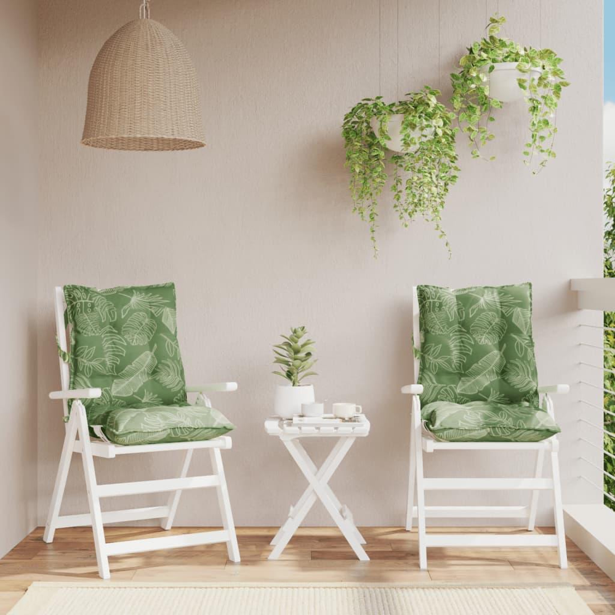 VIDAXL Coussins de chaise a dossier bas lot de 2 modele de feuille