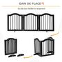 Voir la diapositive 6 : PAWHUT Barrière de sécurité barrière modulable pliable pour animaux de compagnie - piètement support - dim. 154,5L x 61H cm - MDF bois noir
