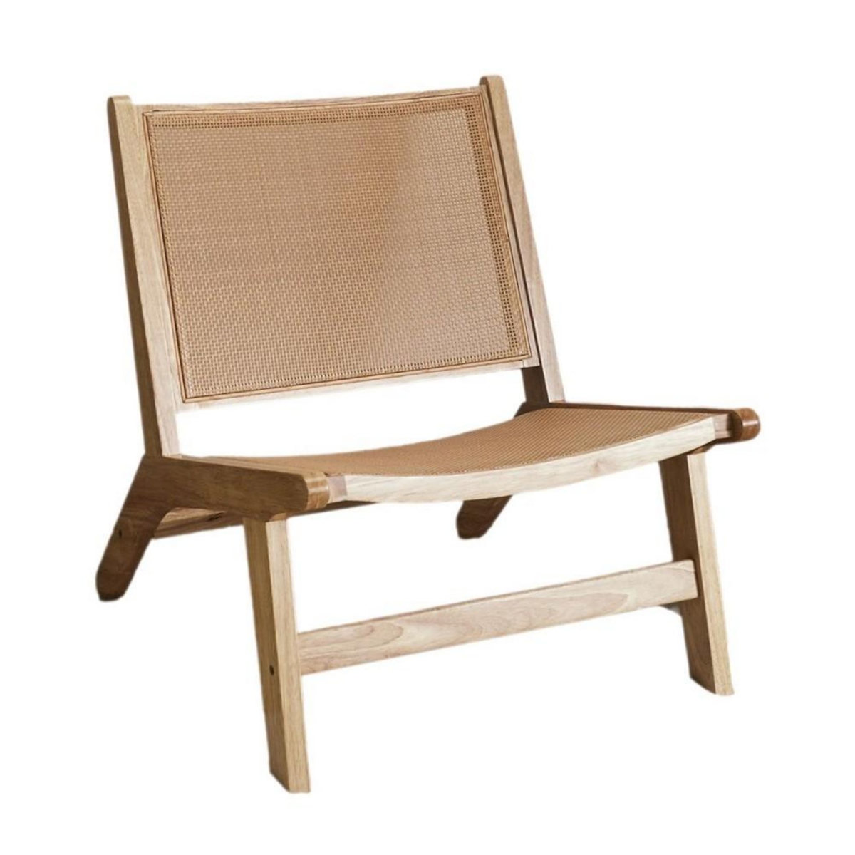 The Home Deco Factory Fauteuil en bois et assise cannage