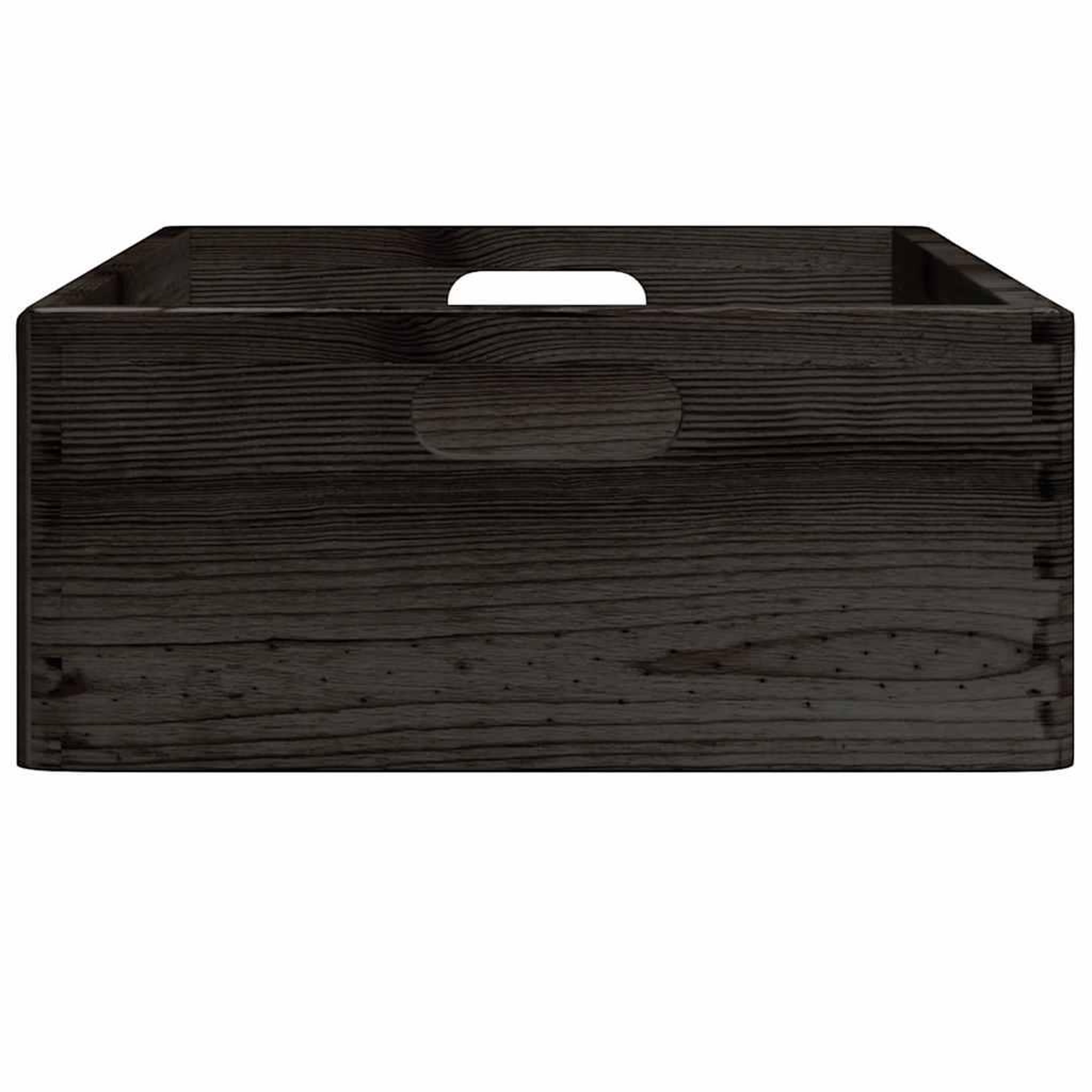 Voir la diapositive 5 : VIDAXL Boîte en bois avec poignees noir 40x30x13 cm bois de pin massif