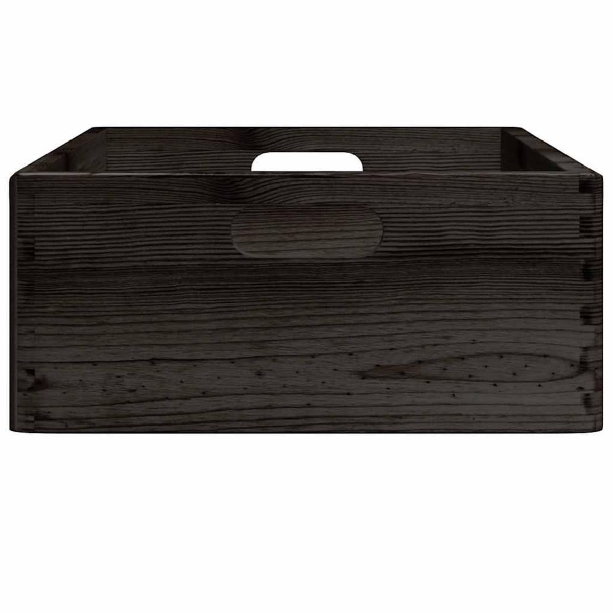 VIDAXL Boîte en bois avec poignees noir 40x30x13 cm bois de pin massif