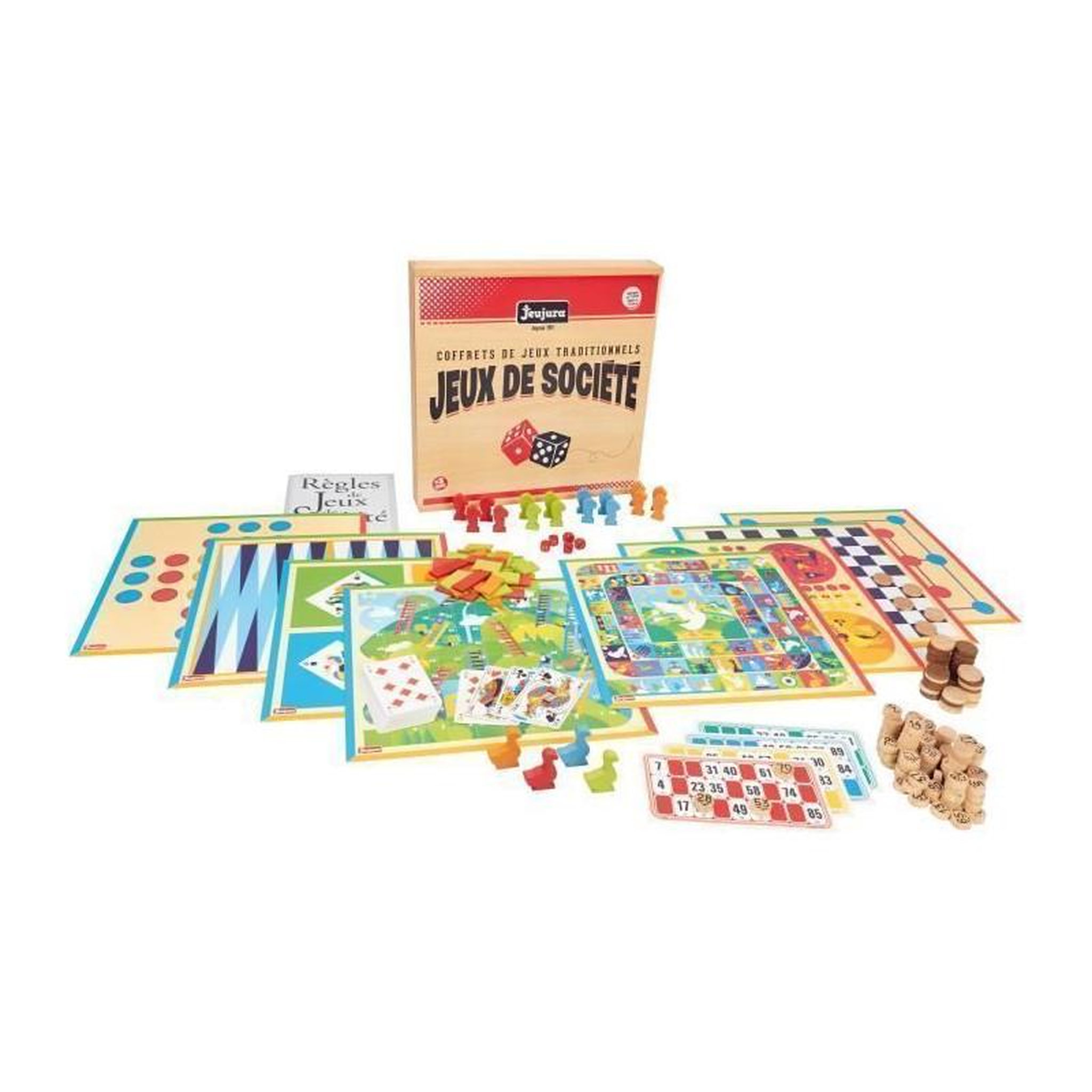JeuJura JEUJURA Coffret de Jeux de societe traditionnels - Coffret en bois