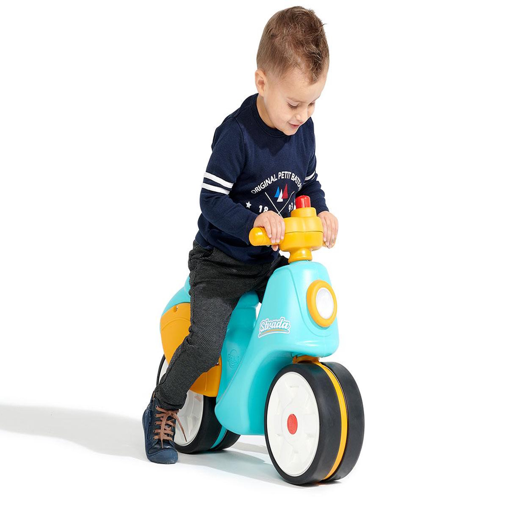Voir la diapositive 4 : FALK Porteur enfant Scooter Strada Bleu et Jaune 1 à 3 ans - Falk