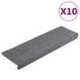 Voir la diapositive 2 : VIDAXL Tapis de marches d'escalier 10 pcs Gris 65x21x4 cm Aiguillete