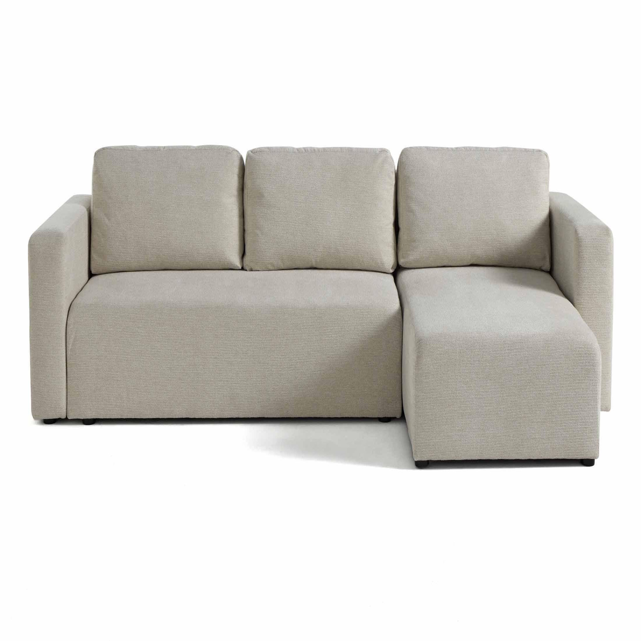 Voir la diapositive 1 : BEST MOBILIER Canopy - canapé d'angle réversible - 4 places - convertible avec coffre - en tissu texturé