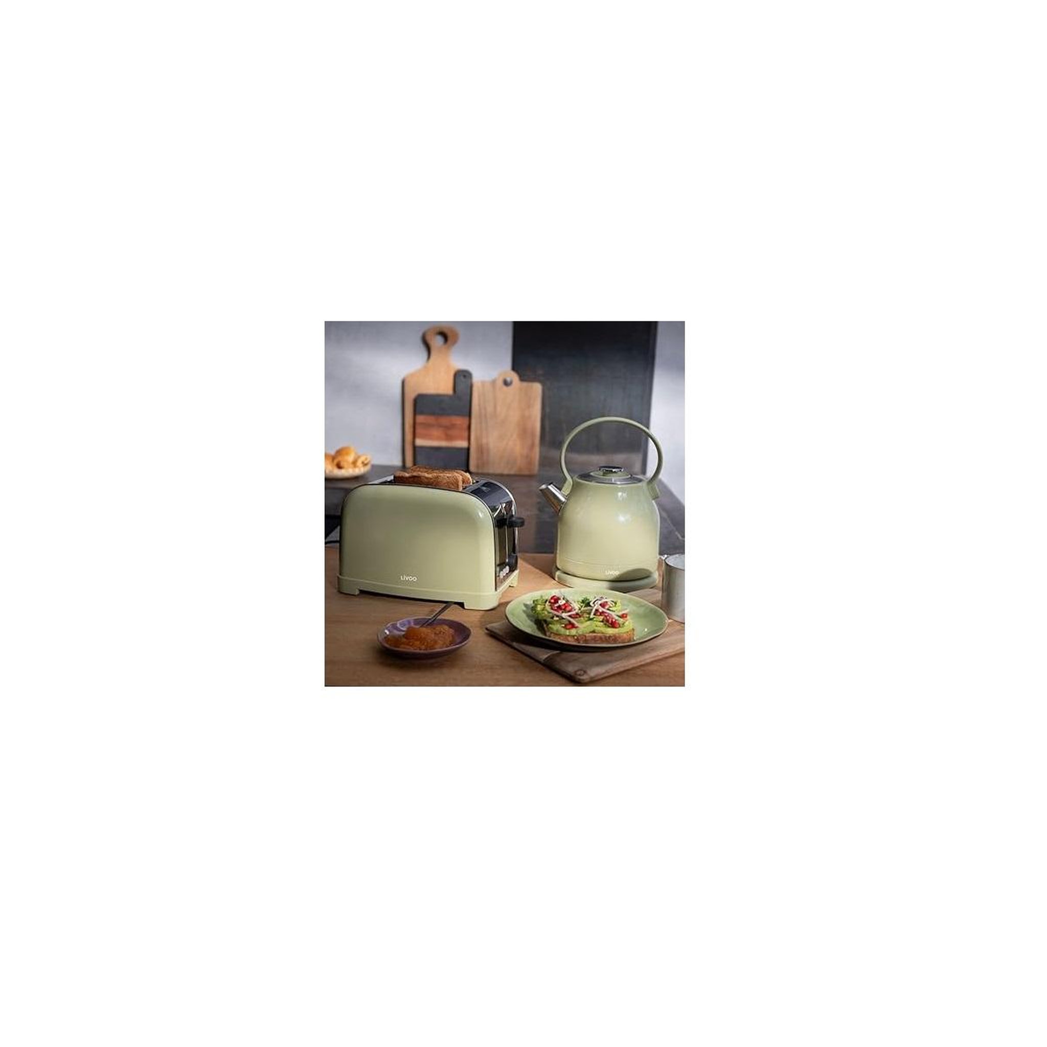 Voir la diapositive 4 : LIVOO Bouilloire électrique 1.5l 2200w vert/gris - dod202m