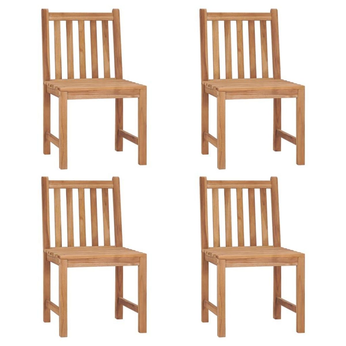 VIDAXL Chaises de jardin lot de 4 avec coussins Bois de teck massif