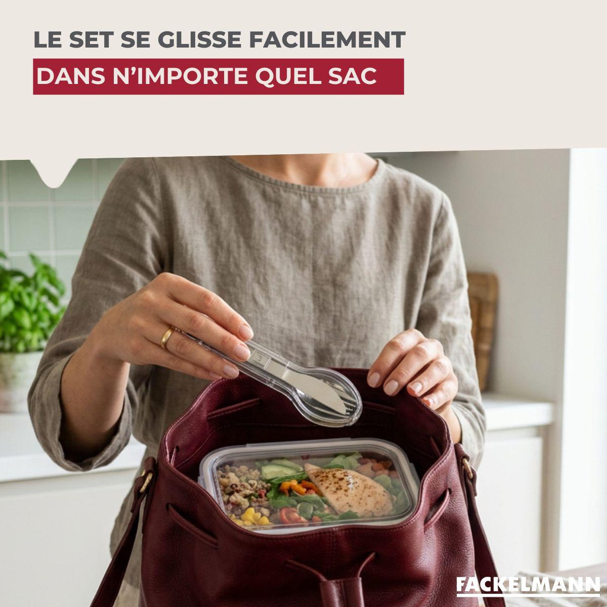 Voir la diapositive 4 : Fackelmann Boîte de 3 couverts réemployables fackelmann move