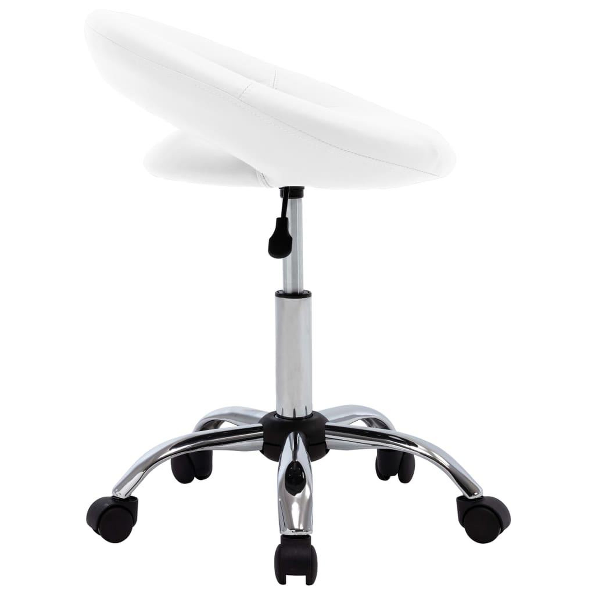 Voir la diapositive 3 : VIDAXL Chaise de travail roulante Blanc Similicuir
