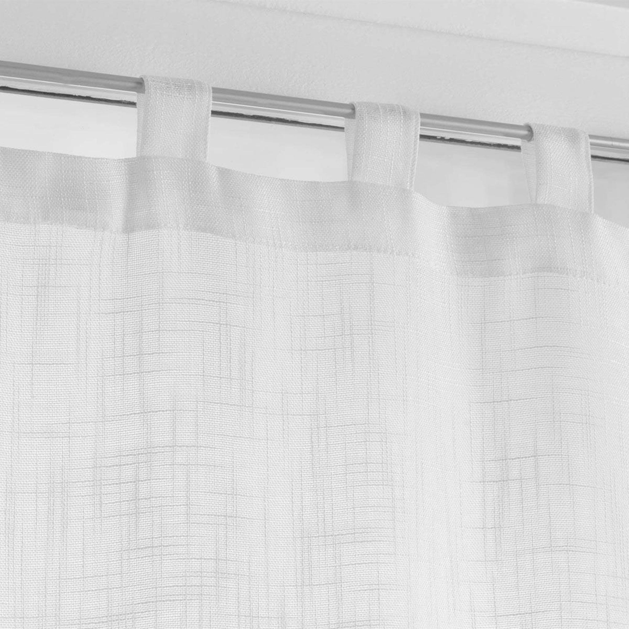 Voir la diapositive 2 : Douceur d'Intérieur Paire de voilages à passants  haltona  45x160cm blanc