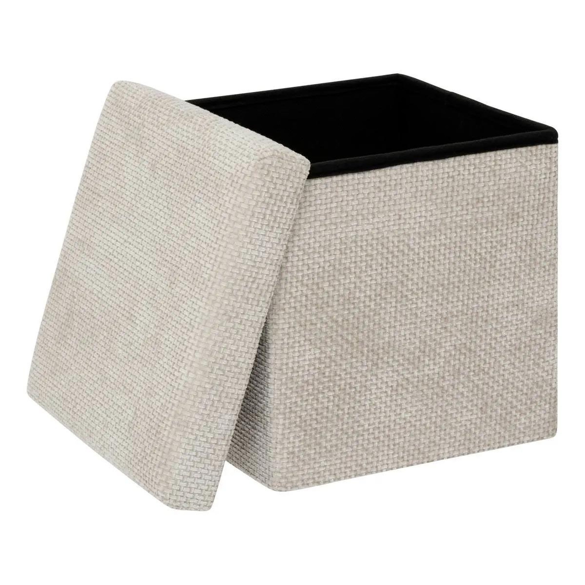 Voir la diapositive 3 : FIVE Pouf coffre pliable  velvy  31cm beige
