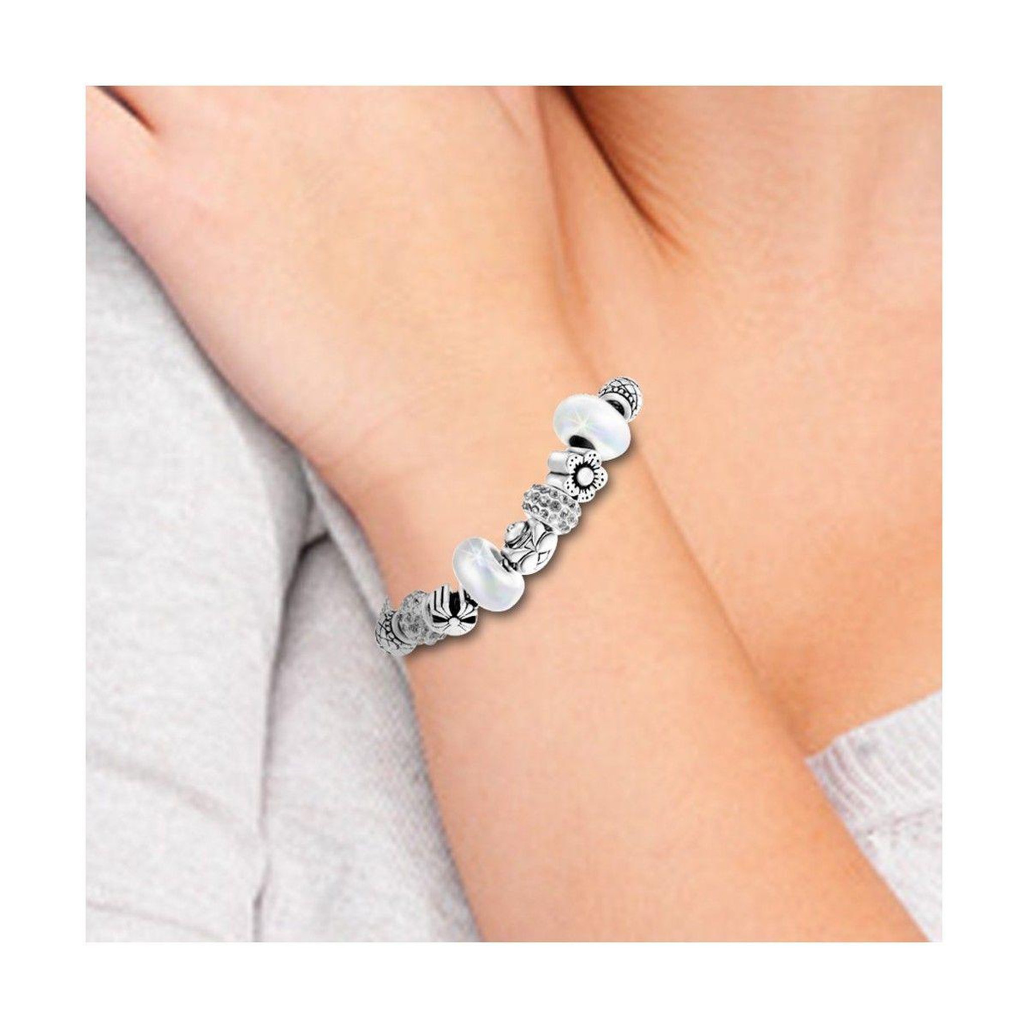Voir la diapositive 2 : SC CRYSTAL Bracelet perles SC Crystal orné de Cristaux scintillants