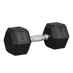 HOMCOM Haltère hexagonal 12,5 Kg - hexagon dumbbell musculation fitness - fonte caoutchouté
