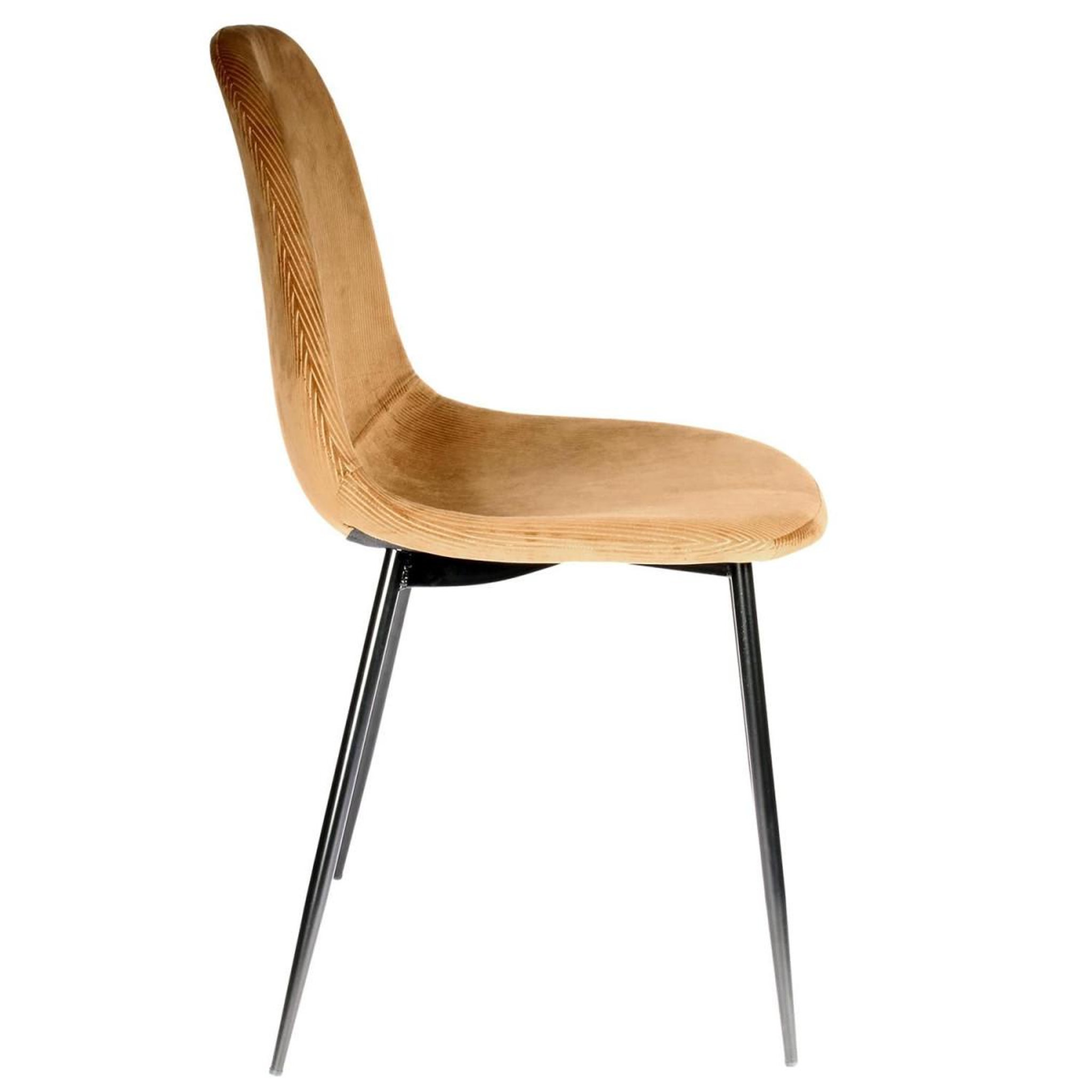 Voir la diapositive 4 : The Home Deco Factory Lot de 4 chaises velours  giulia  85cm moutarde