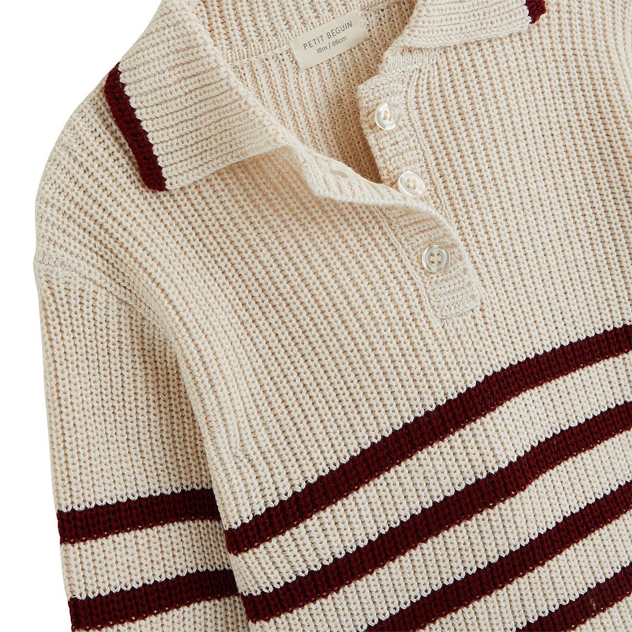 Voir la diapositive 3 : PETIT BEGUIN Pull enfant en tricot pistache