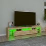 Voir la diapositive 4 : VIDAXL Meuble TV avec lumieres LED Chene sonoma 200x36,5x40 cm