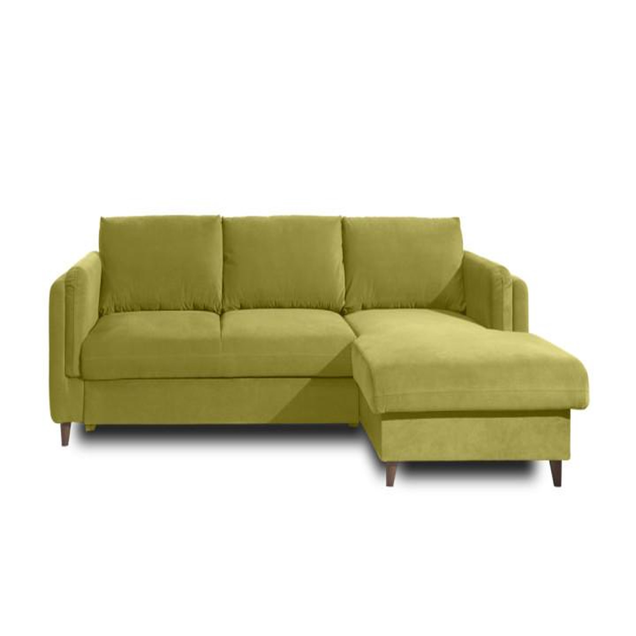 Voir la diapositive 1 : BEST MOBILIER Brooke - canapé d'angle droit - convertible avec coffre - 4 places - en velours