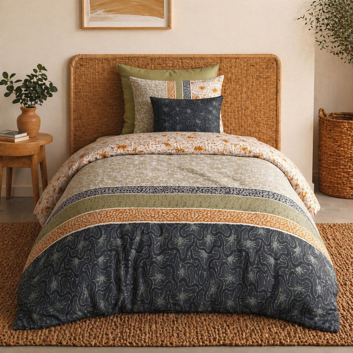 ATELIER DU COTON Parure housse de couette 100% coton 71fils bella