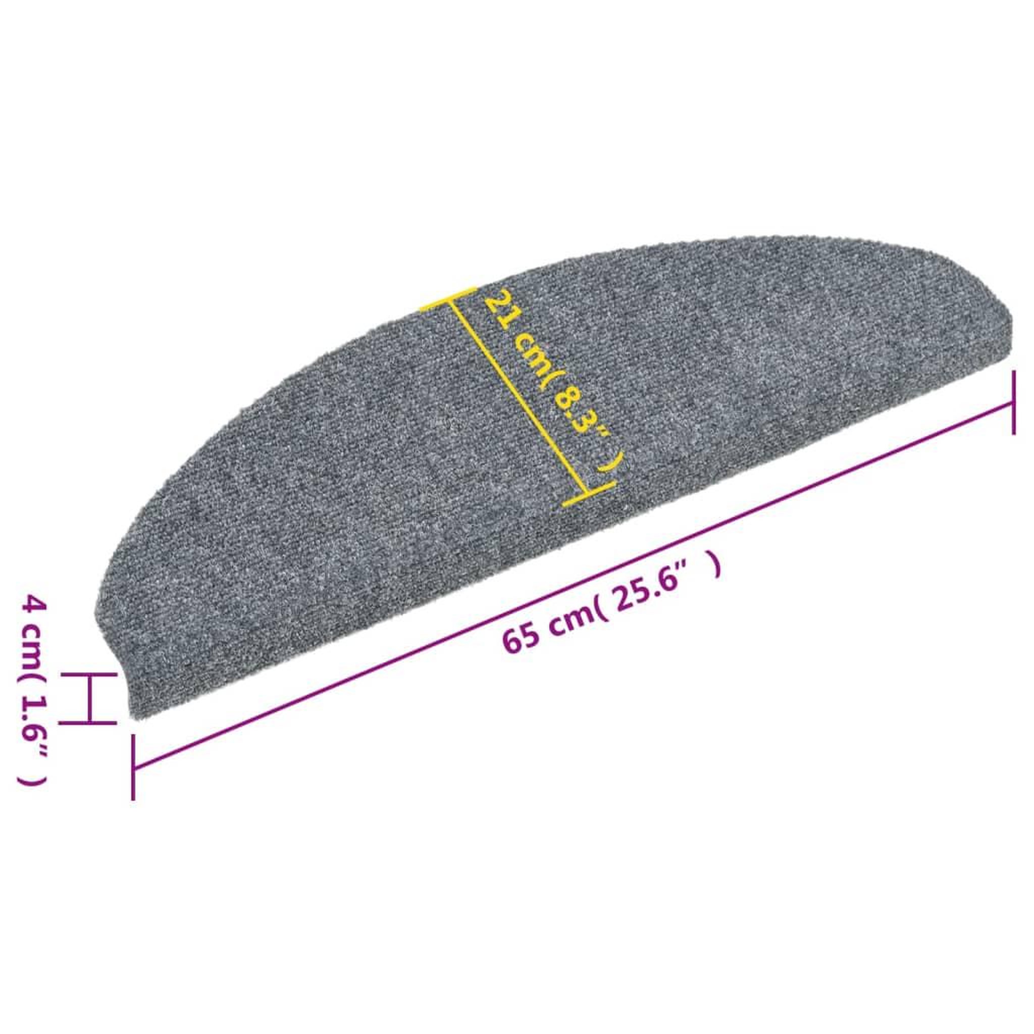 Voir la diapositive 6 : VIDAXL Tapis d'escalier auto-adhesif 15 pcs 65 x 21 x 4 cm Gris clair