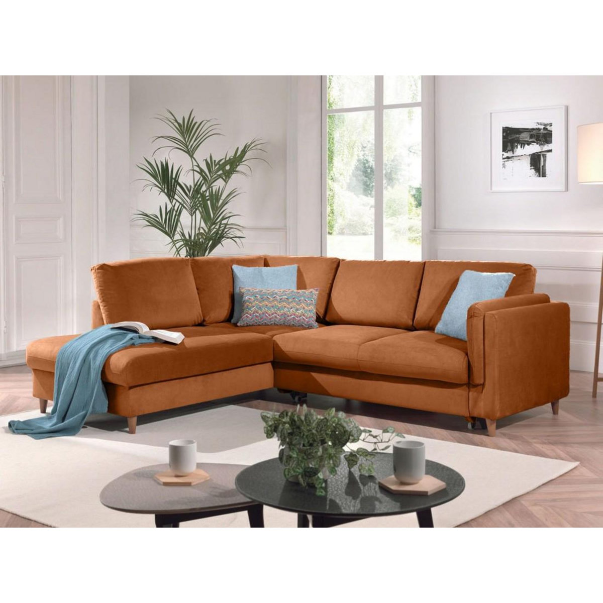 LISA DESIGN Brooke - canapé d'angle gauche - convertible - 5 places - en velours