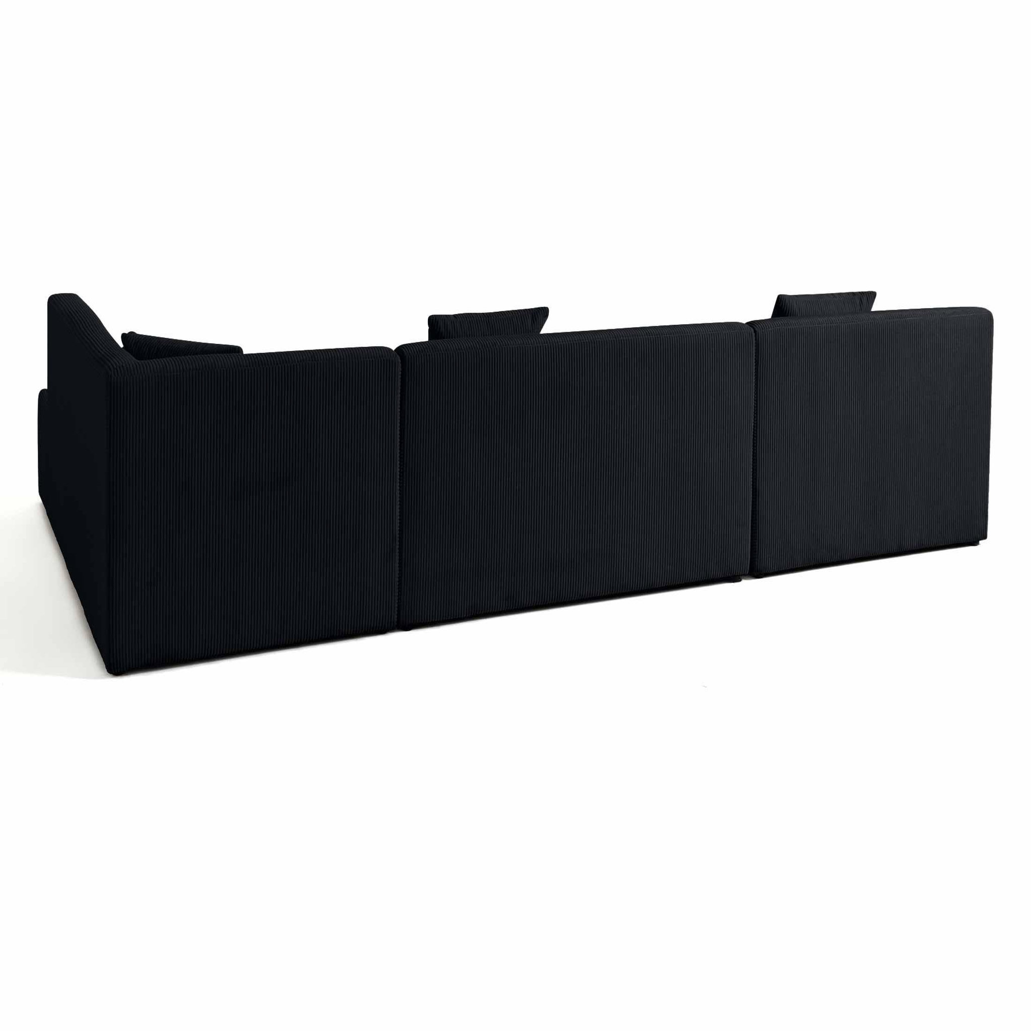 Voir la diapositive 6 : LISA DESIGN Onyx - canapé panoramique d'angle droit 7 places - en velours côtelé
