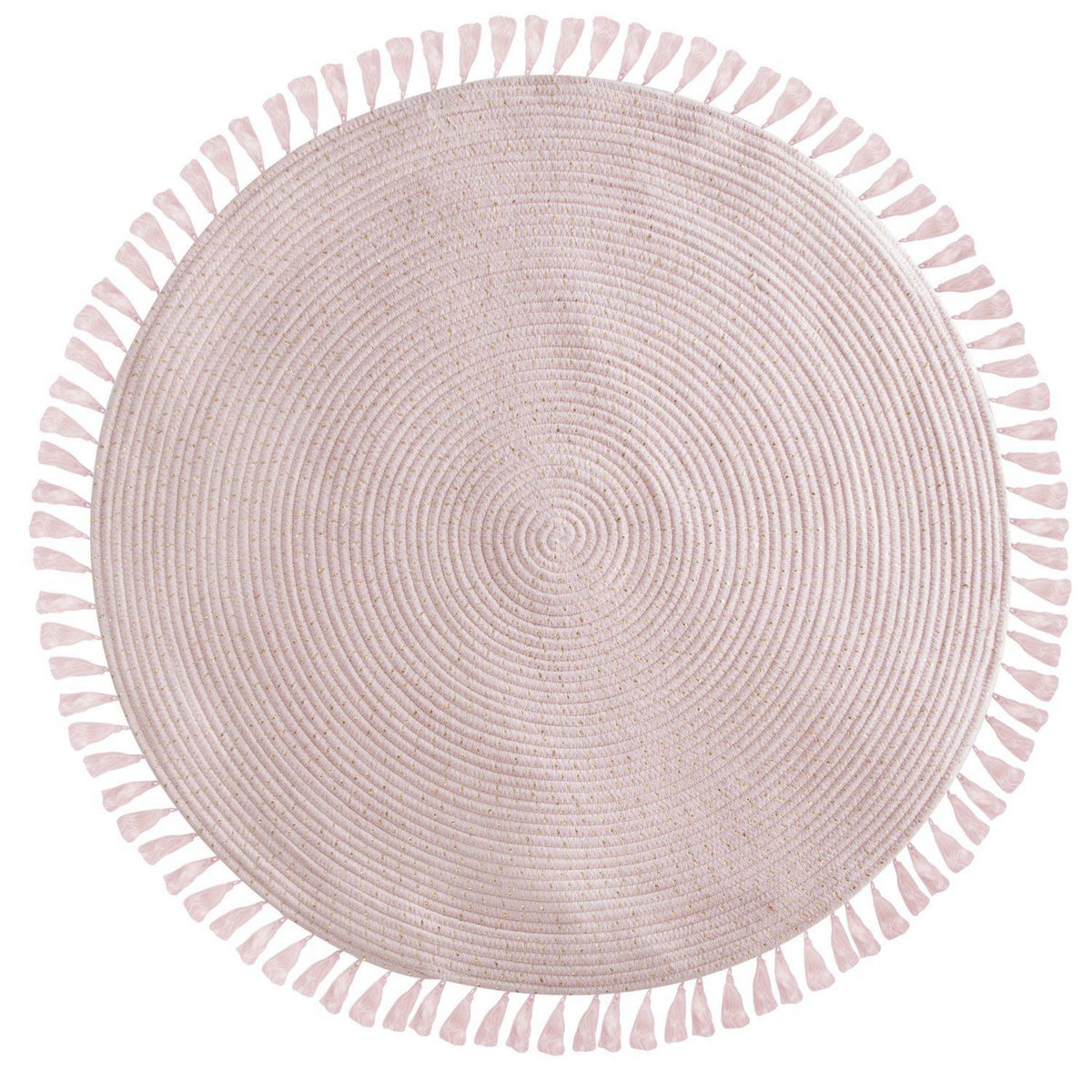 Atmosphera Kids Tapis à franges enfant Douceur - Diam. 90 cm - Rose