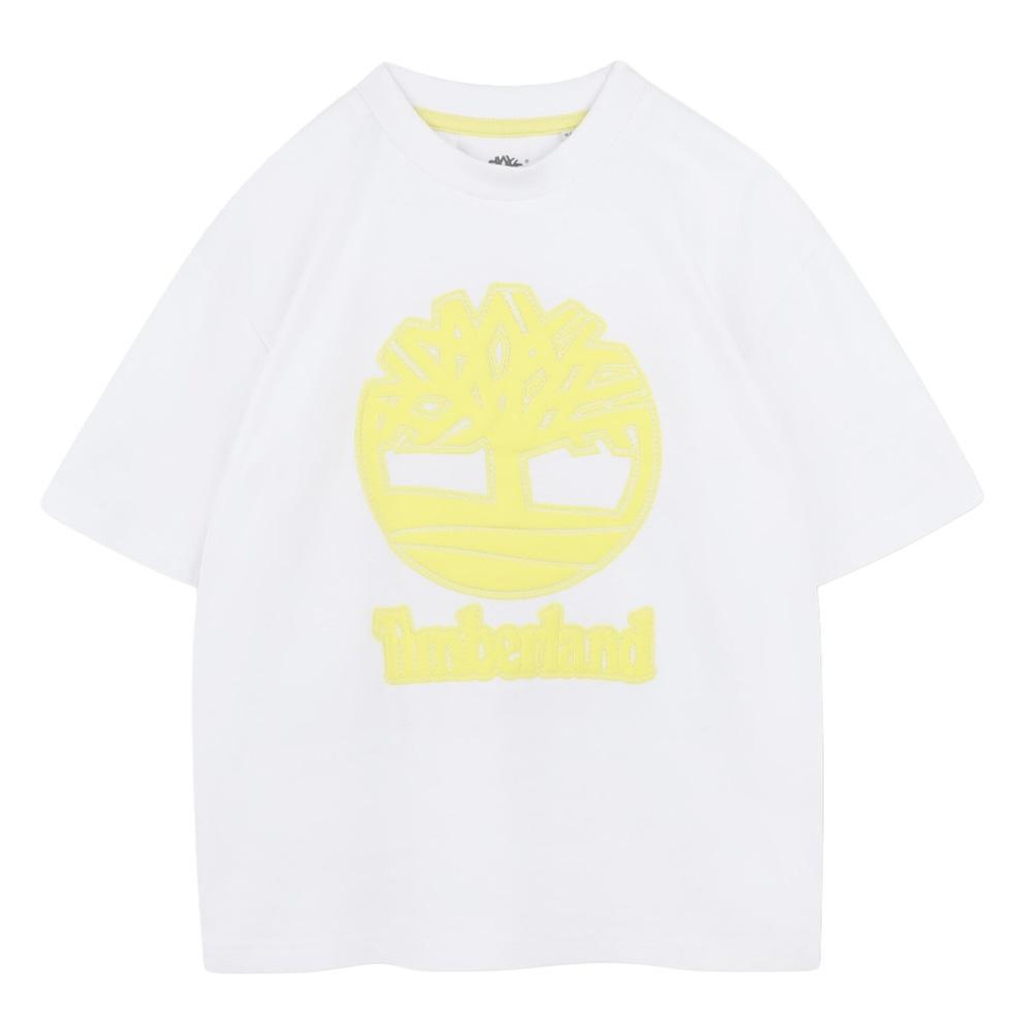 TIMBERLAND T-shirt blanc/jaune garçon timberland t60482. Coloris disponibles : Blanc