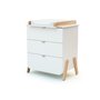 Voir la diapositive 1 : AT4 Commode à langer 3 tiroirs en bois PIRATE Blanc et Hêtre