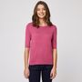 Voir la diapositive 1 : IN EXTENSO Pull col rond manches 3/4 rose femme