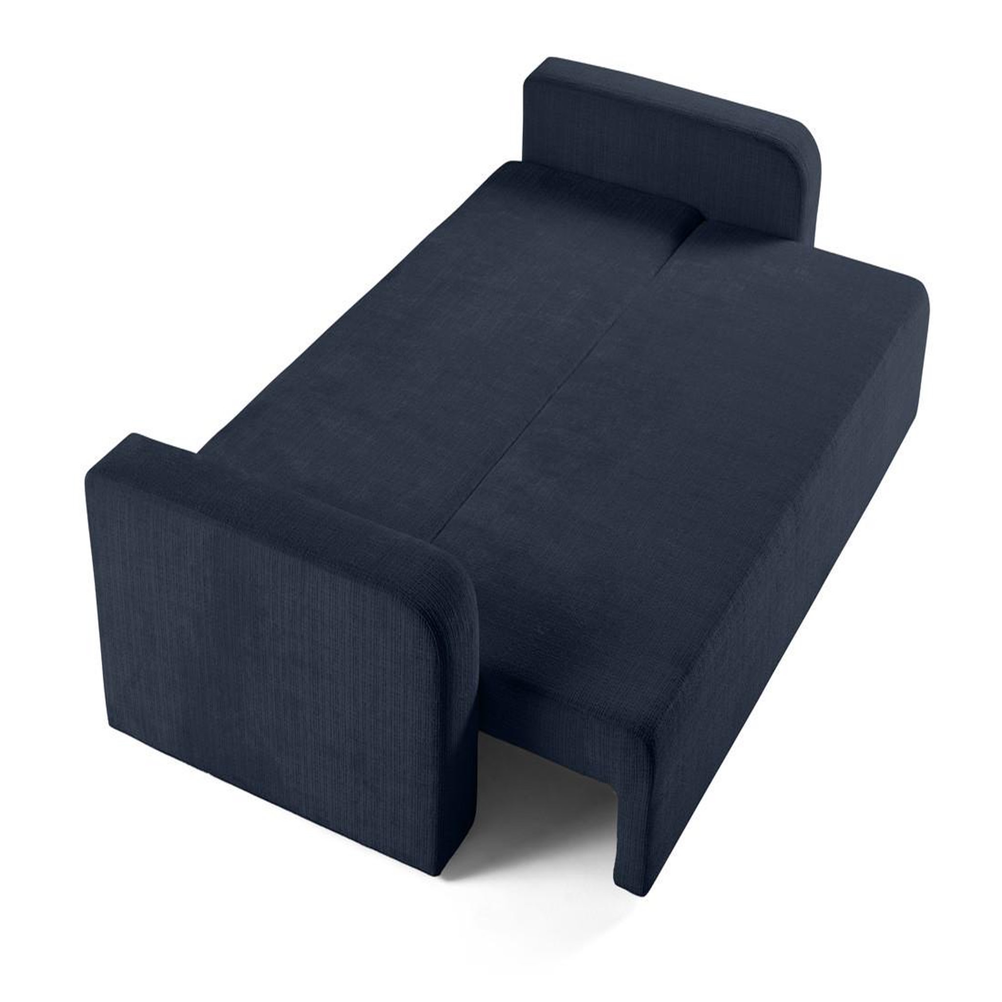 Voir la diapositive 2 : BEST MOBILIER Miro - canapé droit 3 places - convertible avec coffre - en velours texturé
