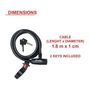 Voir la diapositive 4 : Master lock Cable Antivol Vélo [1,8 m Câble] [Clé] [Extérieur] [Support Fixation Vélo] 8232EURDPRO