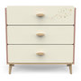 Voir la diapositive 5 : Demeyere Commode SUZIE - 3 tiroirs - Couleur Chene et Abricot - L86,9 x P39,6 x H88,5 cm - DEMEYERE
